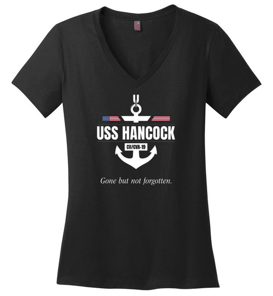 USS Hancock CV/CVA-19 "GBNF" - Women's V-Neck T-Shirt