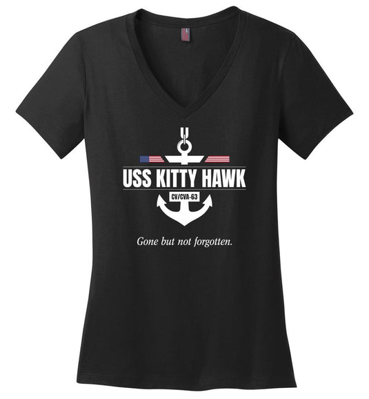 USS Kitty Hawk CV/CVA-63 "GBNF" - Women's V-Neck T-Shirt