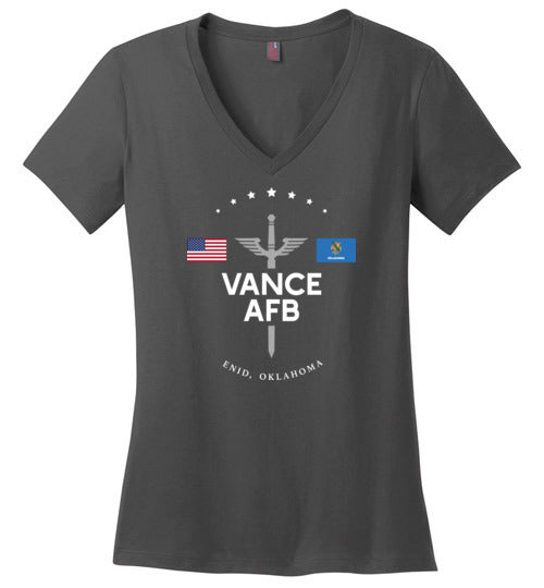 Vance AFB - Women's V-Neck T-Shirt-Wandering I Store