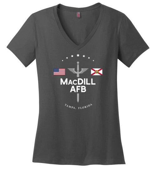 MacDill AFB - Women's V-Neck T-Shirt-Wandering I Store