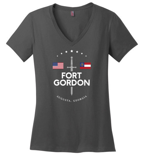 Load image into Gallery viewer, Fort Gordon - Women&#39;s V-Neck T-Shirt-Wandering I Store
