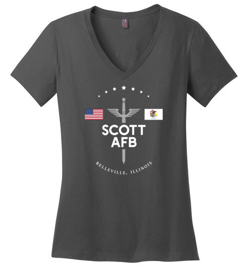 Load image into Gallery viewer, Scott AFB - Women&#39;s V-Neck T-Shirt-Wandering I Store
