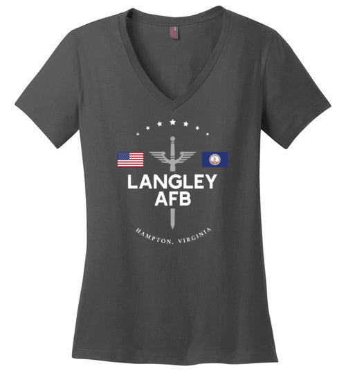 Load image into Gallery viewer, Langley AFB - Women&#39;s V-Neck T-Shirt-Wandering I Store
