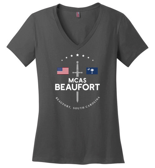 Load image into Gallery viewer, MCAS Beaufort - Women&#39;s V-Neck T-Shirt-Wandering I Store
