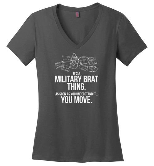 Load image into Gallery viewer, &quot;Military Brat Thing&quot; - Women&#39;s V-Neck T-Shirt
