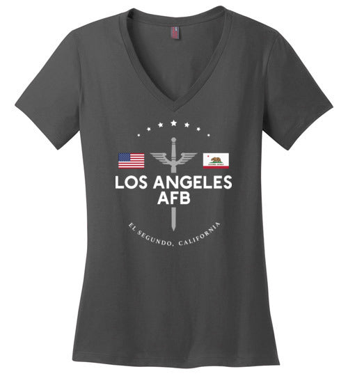 Los Angeles AFB - Women's V-Neck T-Shirt-Wandering I Store