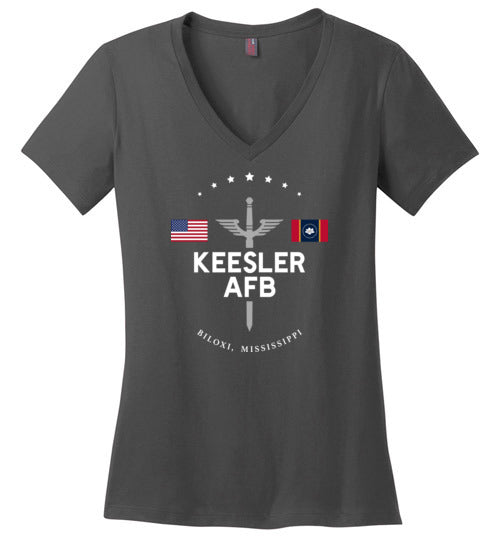 Keesler AFB - Women's V-Neck T-Shirt-Wandering I Store