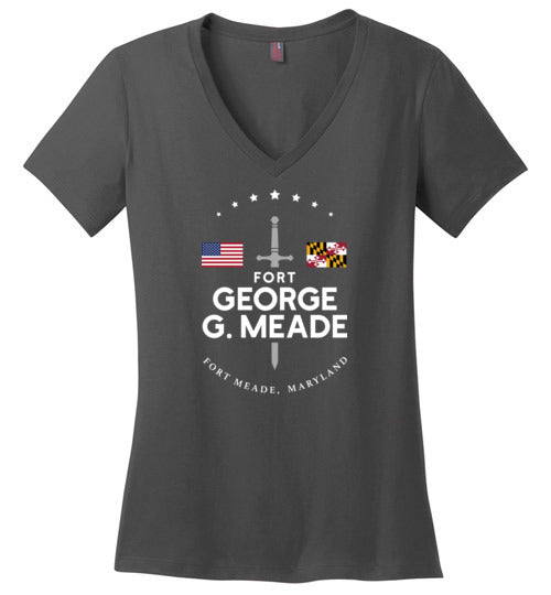 Fort George G. Meade - Women's V-Neck T-Shirt-Wandering I Store