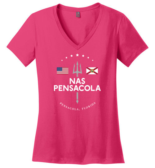 NAS Pensacola - Women's V-Neck T-Shirt-Wandering I Store