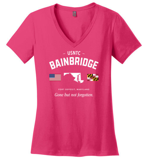 Load image into Gallery viewer, USNTC Bainbridge &quot;GBNF - Women&#39;s V-Neck T-Shirt-Wandering I Store
