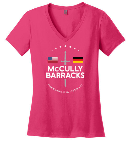 Load image into Gallery viewer, McCully Barracks - Women&#39;s V-Neck T-Shirt-Wandering I Store

