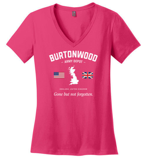 Burtonwood Army Depot "GBNF" - Women's V-Neck T-Shirt-Wandering I Store