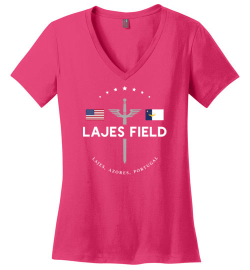 Load image into Gallery viewer, Lajes Field - Women&#39;s V-Neck T-Shirt-Wandering I Store
