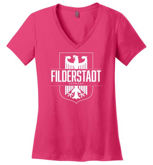 Load image into Gallery viewer, Filderstadt, Germany - Women&#39;s V-Neck T-Shirt
