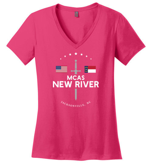 MCAS New River - Women's V-Neck T-Shirt-Wandering I Store