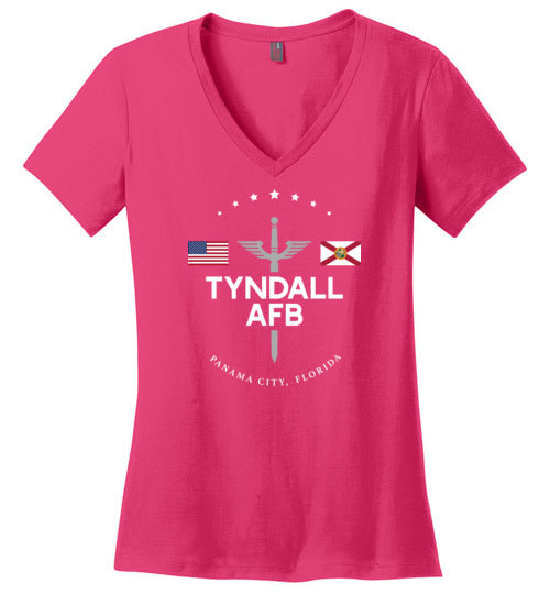 Load image into Gallery viewer, Tyndall AFB - Women&#39;s V-Neck T-Shirt-Wandering I Store
