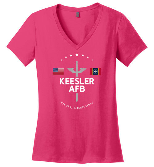 Load image into Gallery viewer, Keesler AFB - Women&#39;s V-Neck T-Shirt-Wandering I Store
