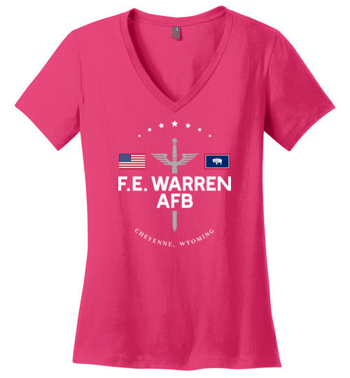 F. E. Warren AFB - Women's V-Neck T-Shirt-Wandering I Store