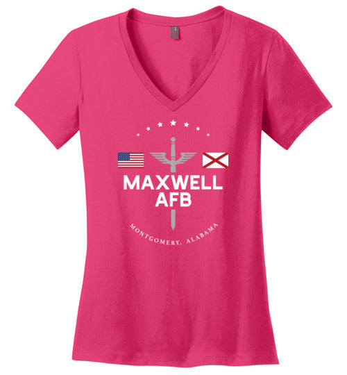 Maxwell AFB - Women's V-Neck T-Shirt-Wandering I Store
