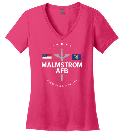 Malmstrom AFB - Women's V-Neck T-Shirt-Wandering I Store