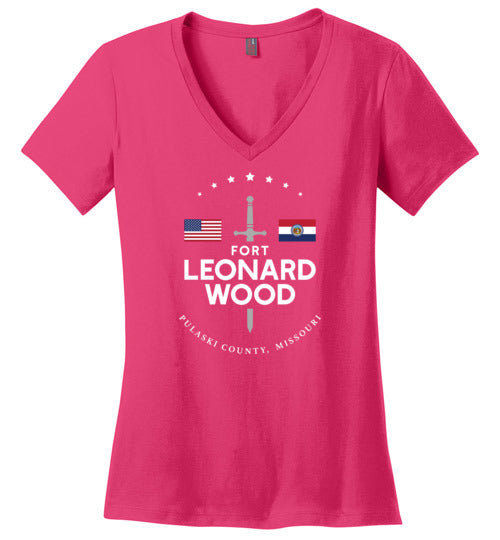 Load image into Gallery viewer, Fort Leonard Wood - Women&#39;s V-Neck T-Shirt-Wandering I Store
