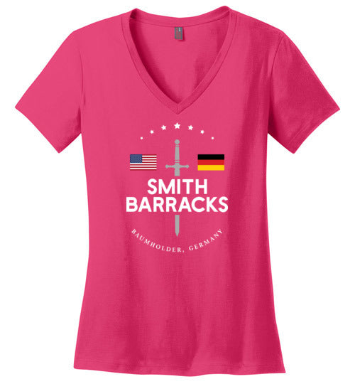 Smith Barracks (Baumholder) - Women's V-Neck T-Shirt-Wandering I Store