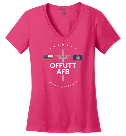 Load image into Gallery viewer, Offutt AFB - Women&#39;s V-Neck T-Shirt-Wandering I Store
