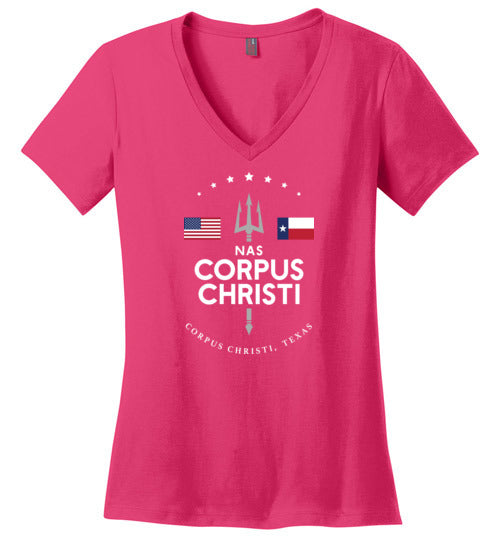 Load image into Gallery viewer, NAS Corpus Christi - Women&#39;s V-Neck T-Shirt-Wandering I Store
