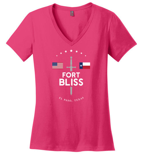 Load image into Gallery viewer, Fort Bliss - Women&#39;s V-Neck T-Shirt-Wandering I Store
