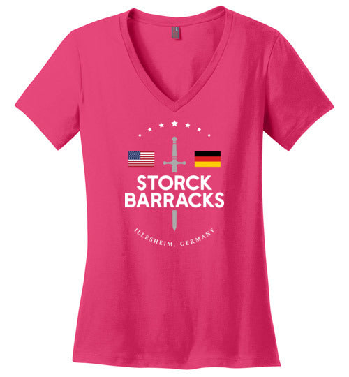 Load image into Gallery viewer, Storck Barracks - Women&#39;s V-Neck T-Shirt-Wandering I Store
