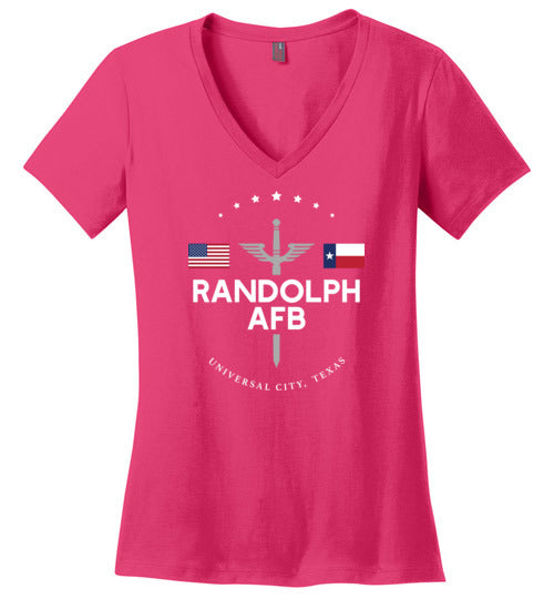 Randolph AFB - Women's V-Neck T-Shirt-Wandering I Store