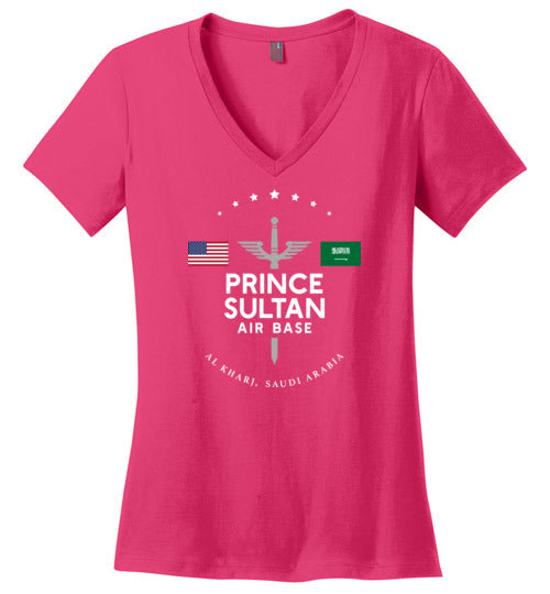 Prince Sultan Air Base - Women's V-Neck T-Shirt-Wandering I Store