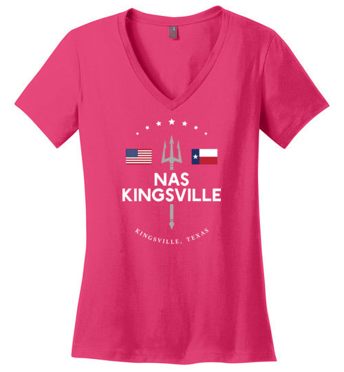 NAS Kingsville - Women's V-Neck T-Shirt-Wandering I Store