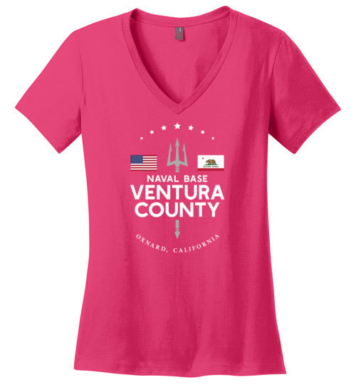 Naval Base Ventura County - Women's V-Neck T-Shirt-Wandering I Store
