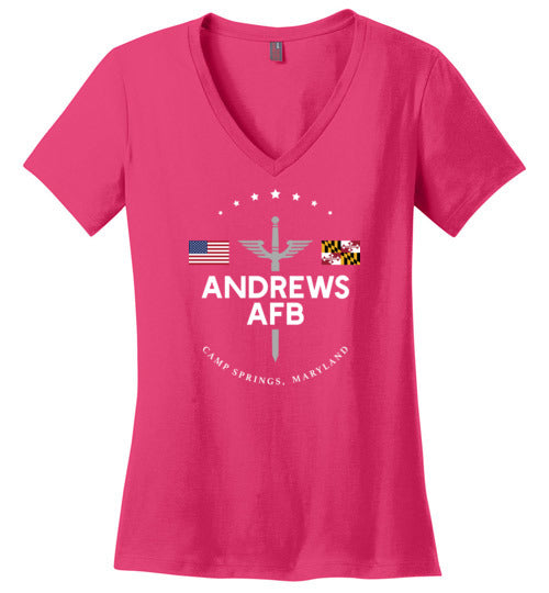 Andrews AFB - Women's V-Neck T-Shirt-Wandering I Store