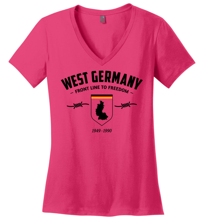 Load image into Gallery viewer, West Germany &quot;Front Line to Freedom&quot; - Women&#39;s V-Neck T-Shirt
