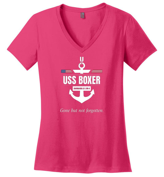 USS Boxer CV/CVA/CVS-21 LPH-4 "GBNF" - Women's V-Neck T-Shirt