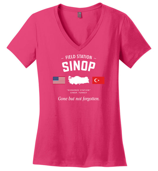 Field Station Sinop "GBNF" - Women's V-Neck T-Shirt