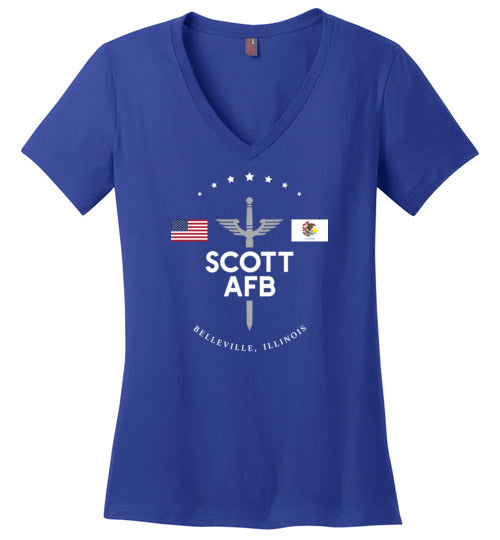Scott AFB - Women's V-Neck T-Shirt-Wandering I Store