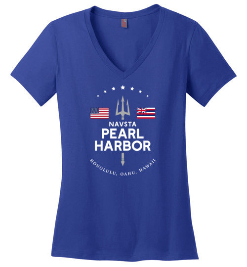 NAVSTA Pearl Harbor - Women's V-Neck T-Shirt-Wandering I Store