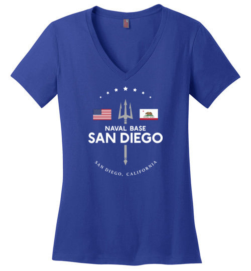 Load image into Gallery viewer, Naval Base San Diego - Women&#39;s V-Neck T-Shirt-Wandering I Store
