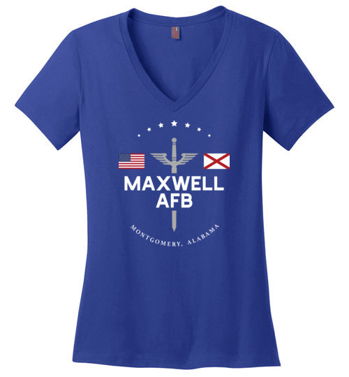 Maxwell AFB - Women's V-Neck T-Shirt-Wandering I Store