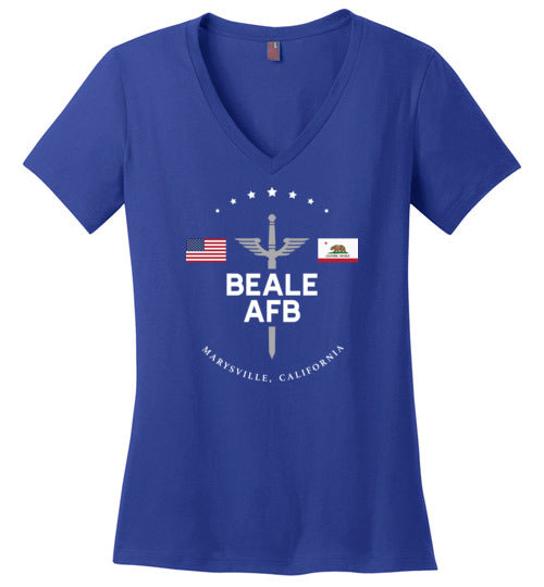 Beale AFB - Women's V-Neck T-Shirt-Wandering I Store