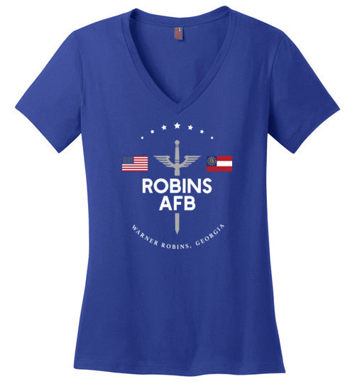 Robins AFB - Women's V-Neck T-Shirt-Wandering I Store