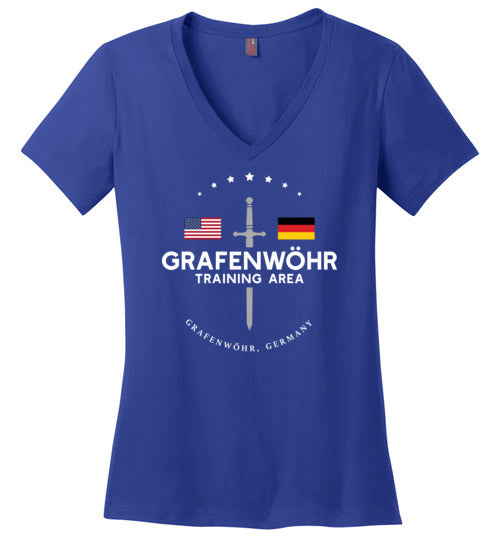 Grafenwohr Training Area - Women's V-Neck T-Shirt-Wandering I Store