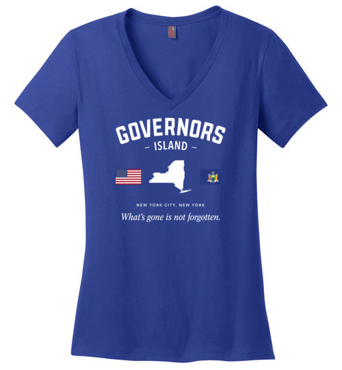 Governor's Island - Women's V-Neck T-Shirt-Wandering I Store