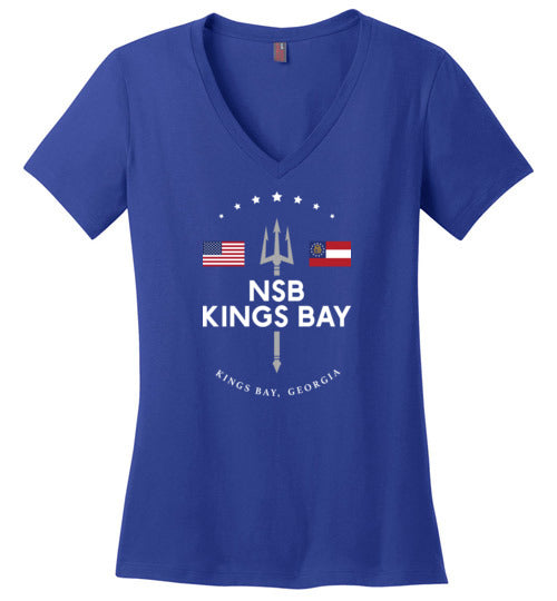 Load image into Gallery viewer, NSB King&#39;s Bay - Women&#39;s V-Neck T-Shirt-Wandering I Store
