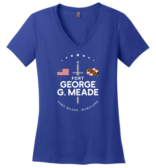 Load image into Gallery viewer, Fort George G. Meade - Women&#39;s V-Neck T-Shirt-Wandering I Store
