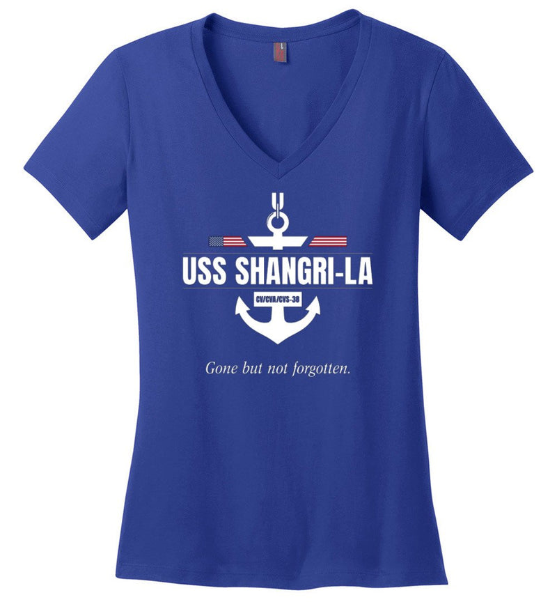 Load image into Gallery viewer, USS Shangri-La CV/CVA/CVS-38 &quot;GBNF&quot; - Women&#39;s V-Neck T-Shirt
