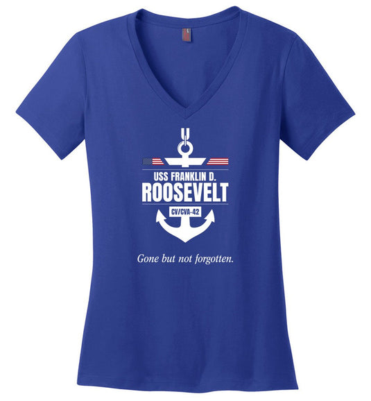 USS Franklin D. Roosevelt CV/CVA-42 "GBNF" - Women's V-Neck T-Shirt